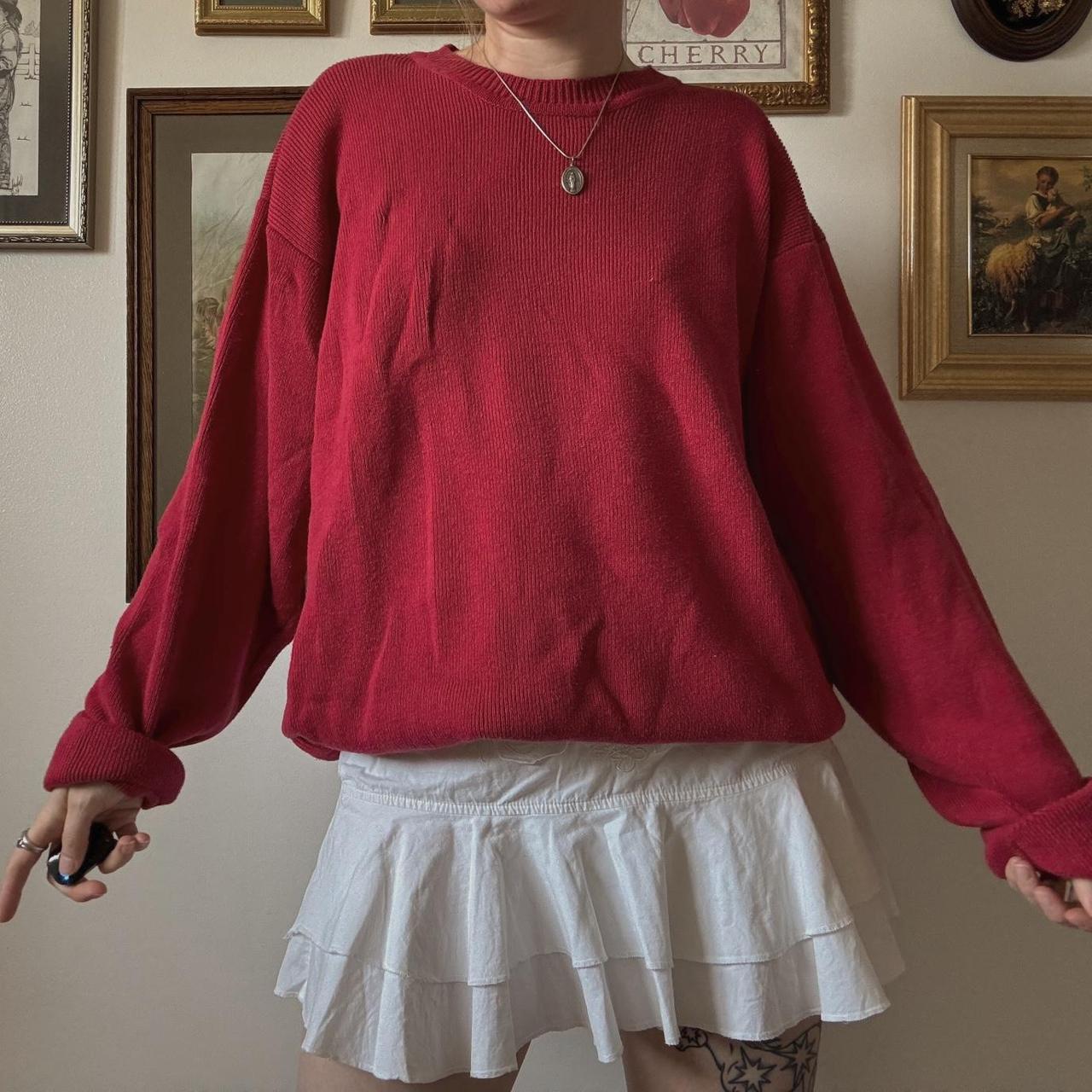 Cherry red slouchy sweater (L)