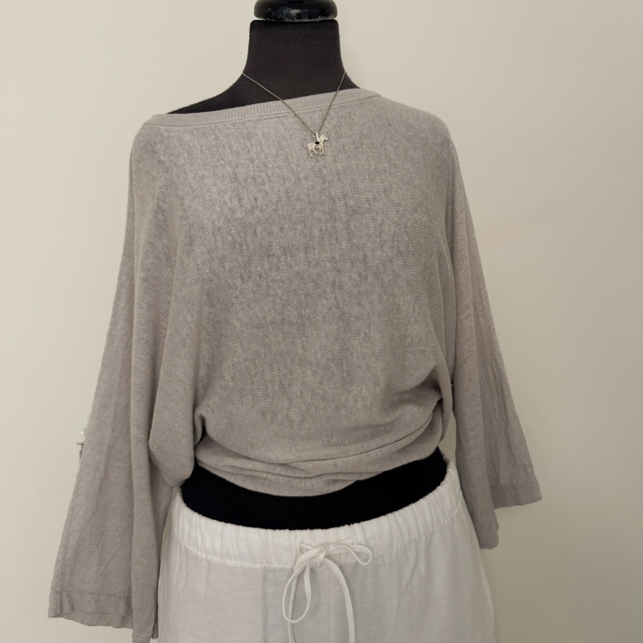 Grey linen angelic top (S/M)