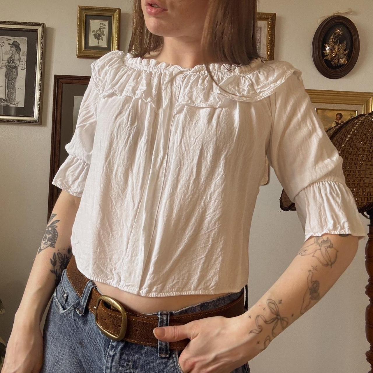 Ruffle boho summer top (XS)