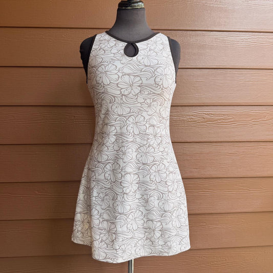 Cream floral mini dress (M)