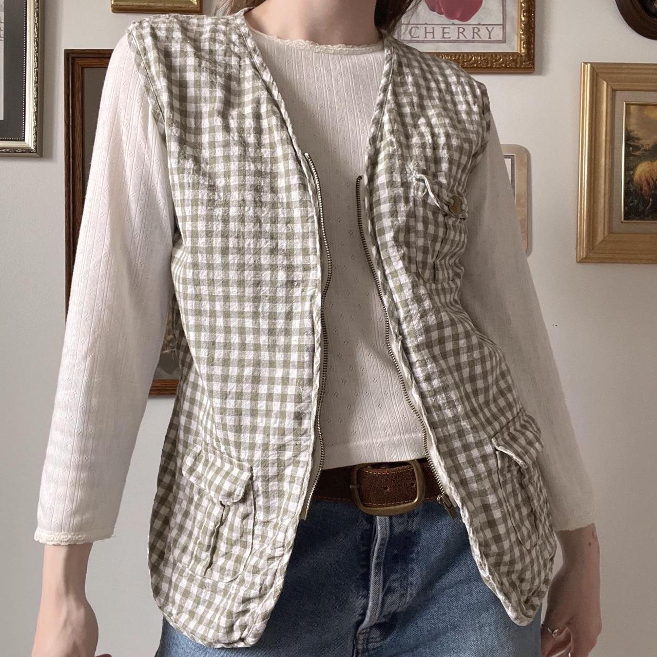 Linen gingham vest