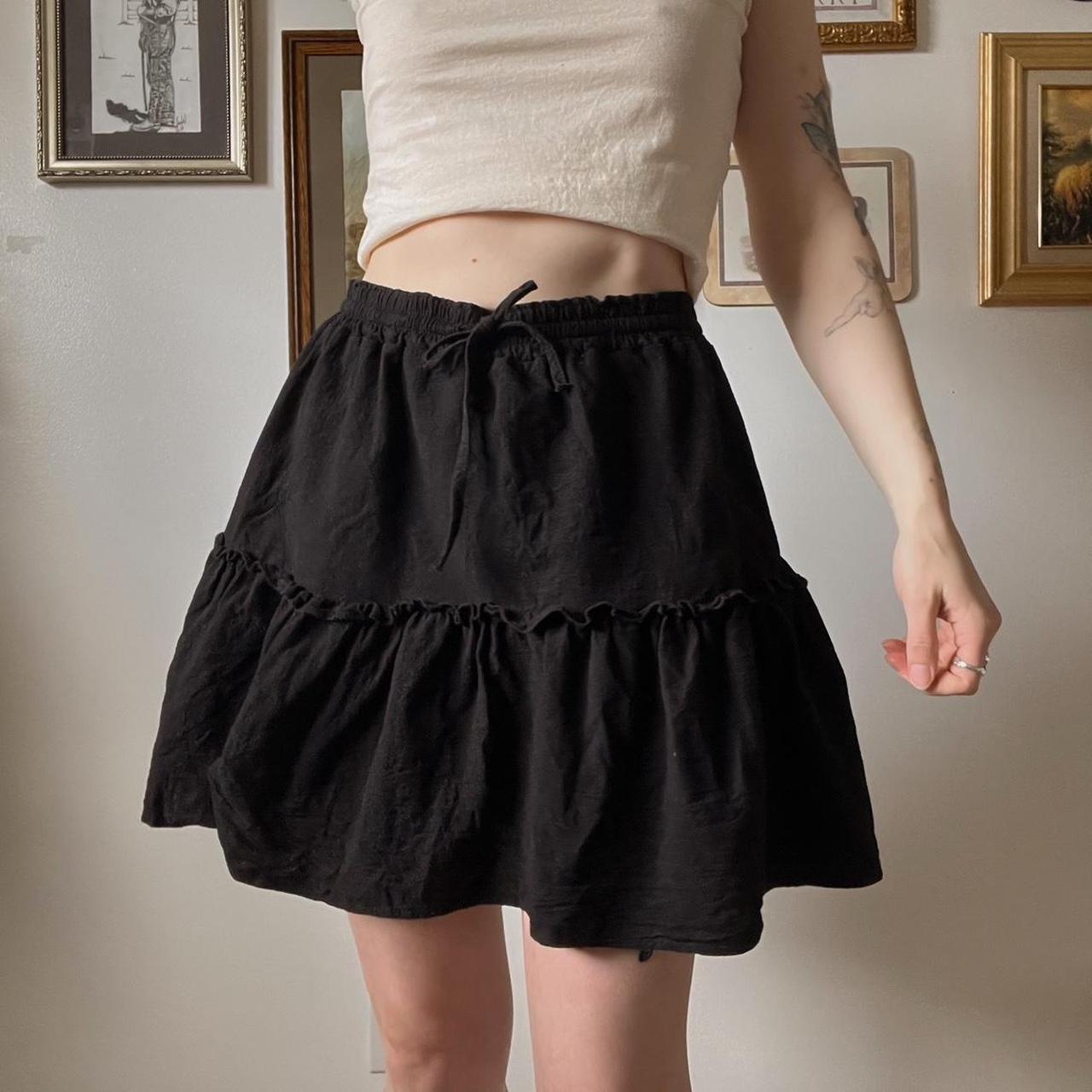 Black ruffle mini skirt (S-XL)