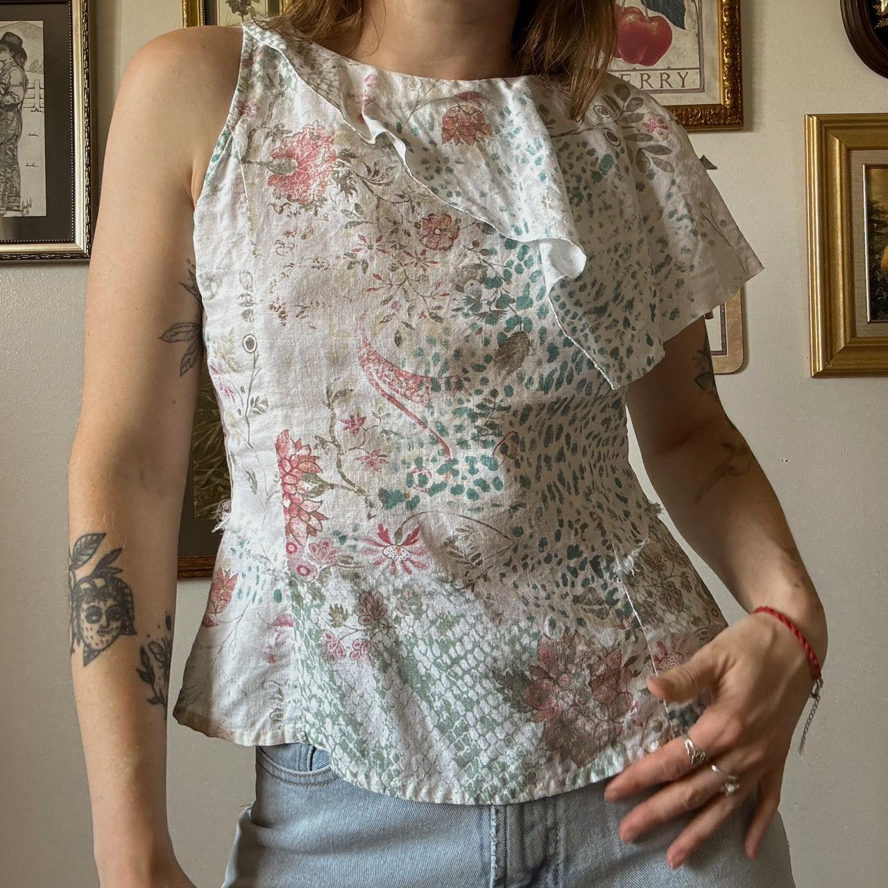 Vintage fairy linen top (M)