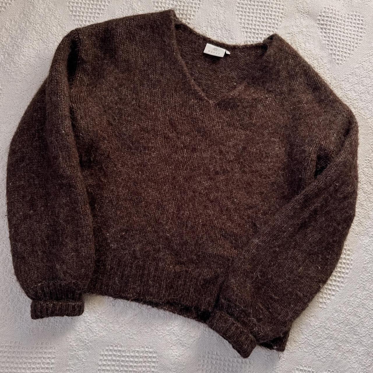 Earthy brown slouch knit sweater (S)