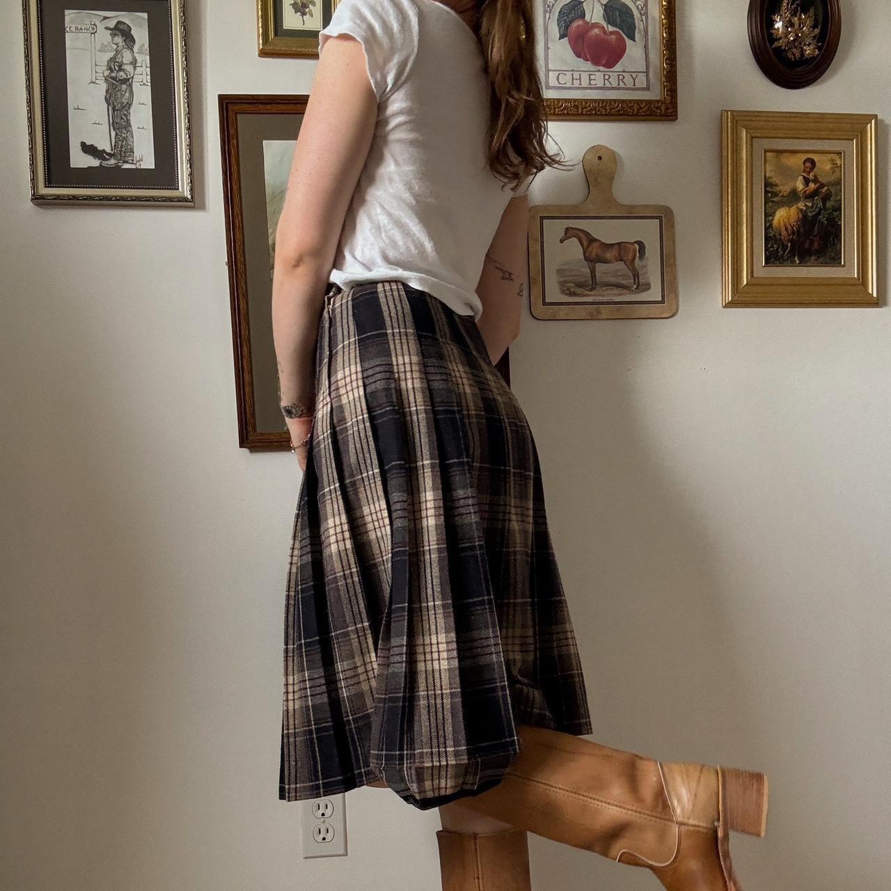 Pleated fall plaid skirt (24")