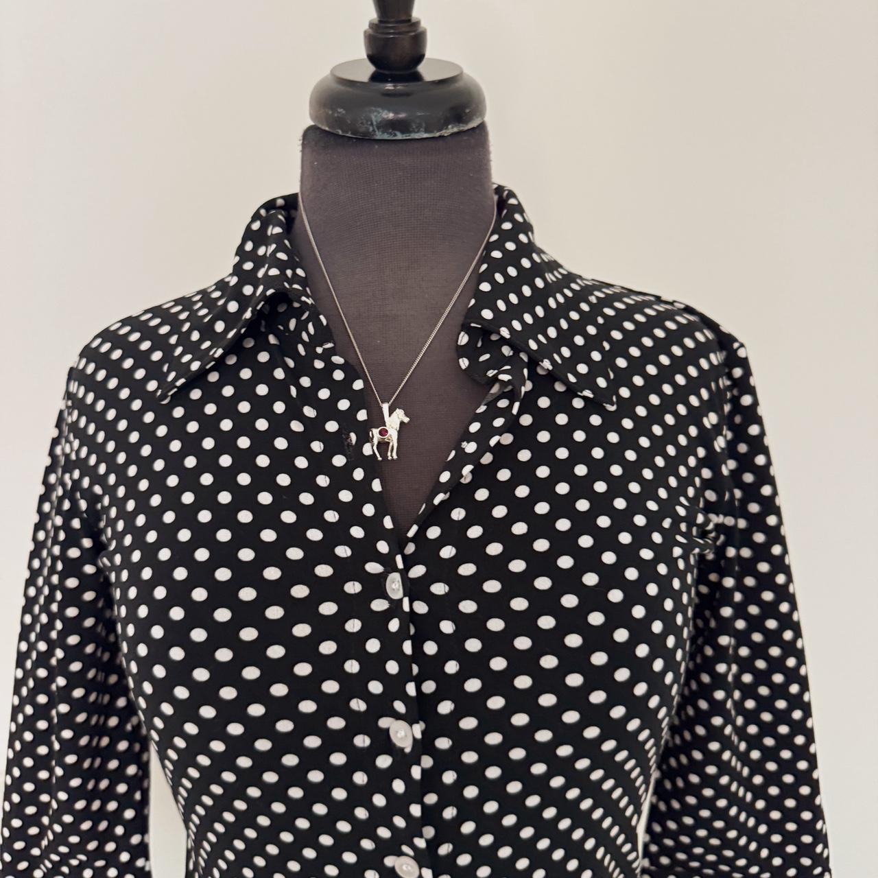 Polka dot 3/4 sleeve top (M)