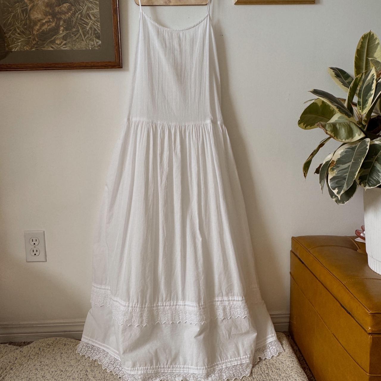 White cotton maxi dress (M)