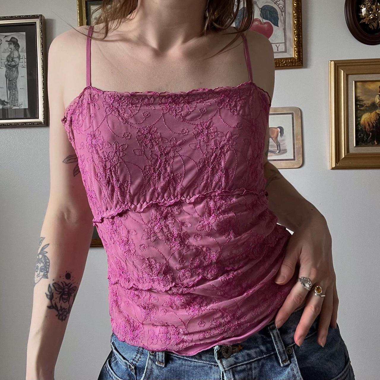 Pink lace fairy cami (S)