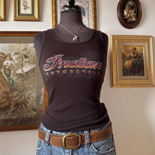 Black cotton motorcycle tank (S)