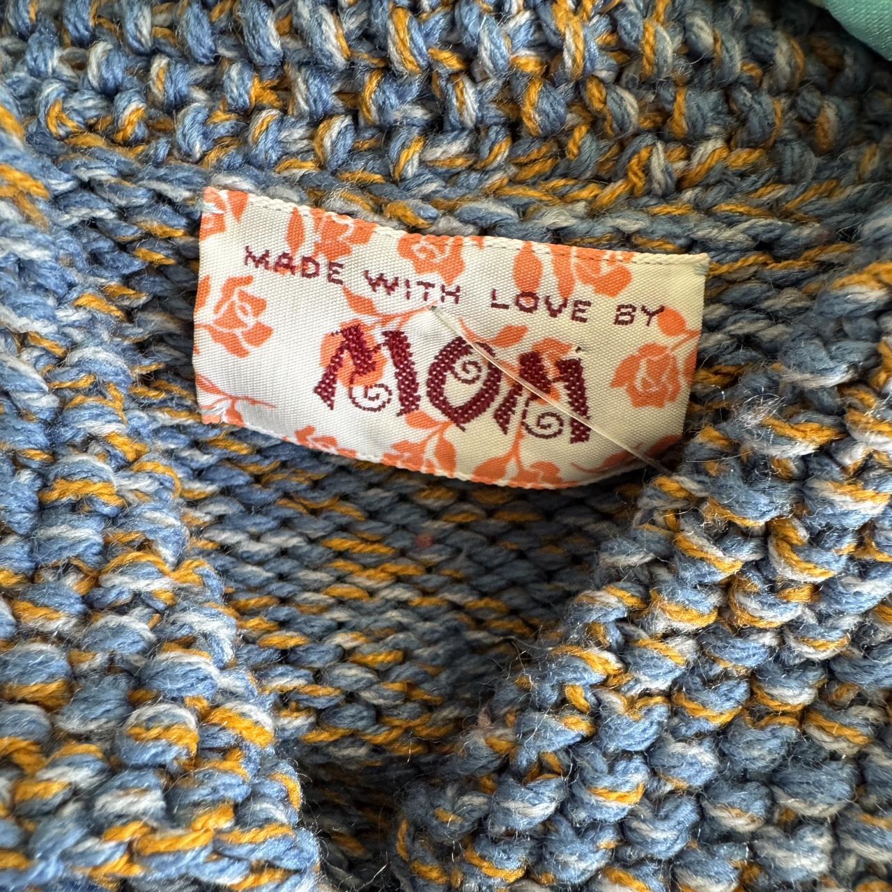 Blue & orange knit cardigan (M)