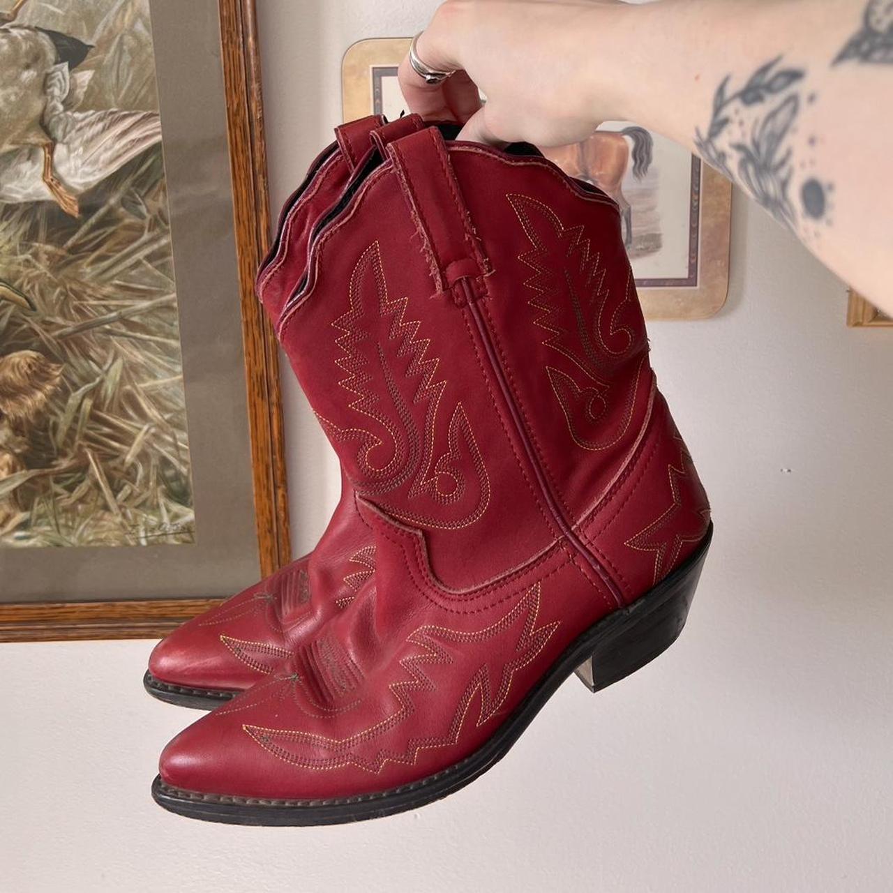 Cherry red cowboy boots (8.5)