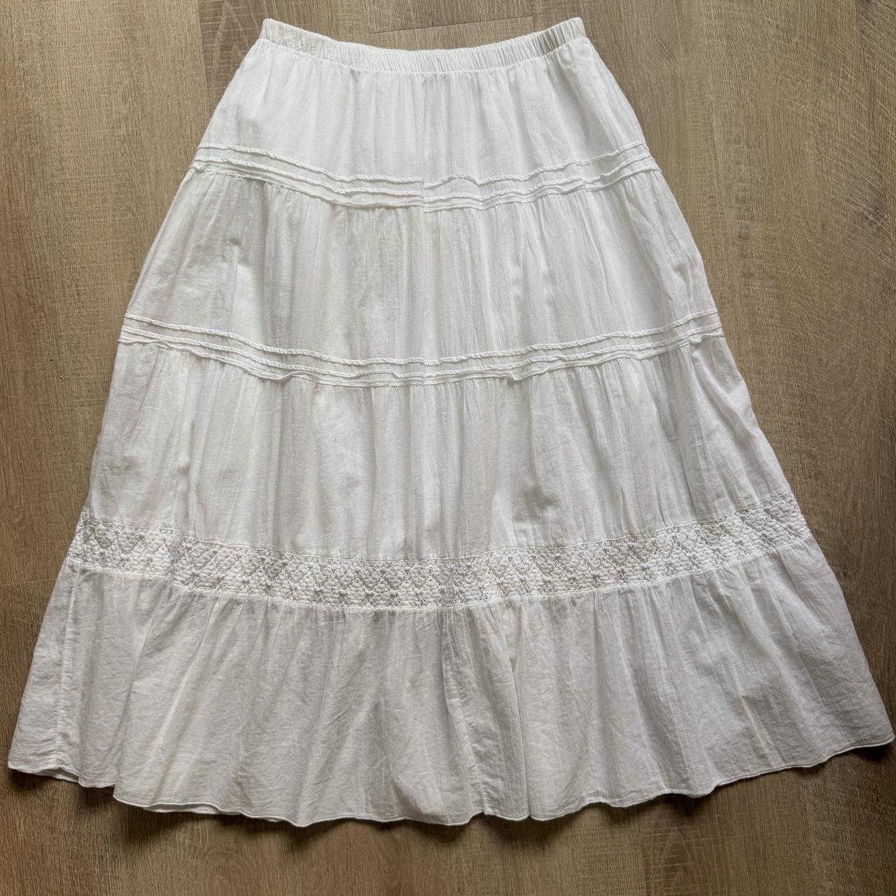 White cotton maxi skirt (M)