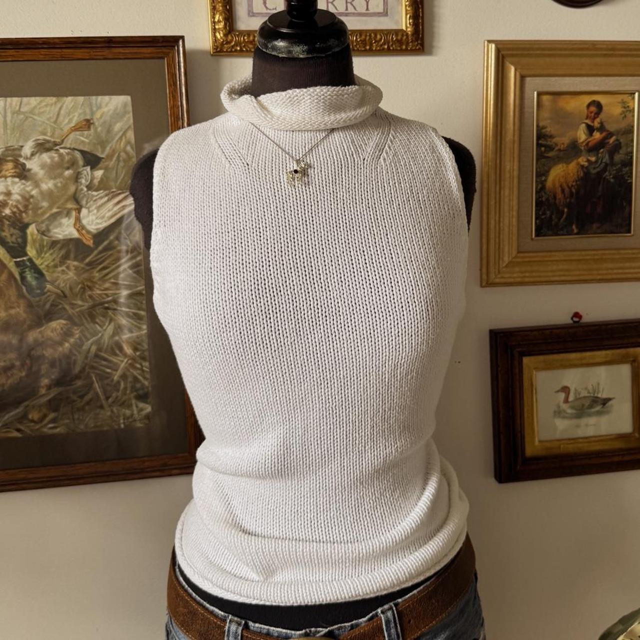 White knitted mock neck top (M/L)