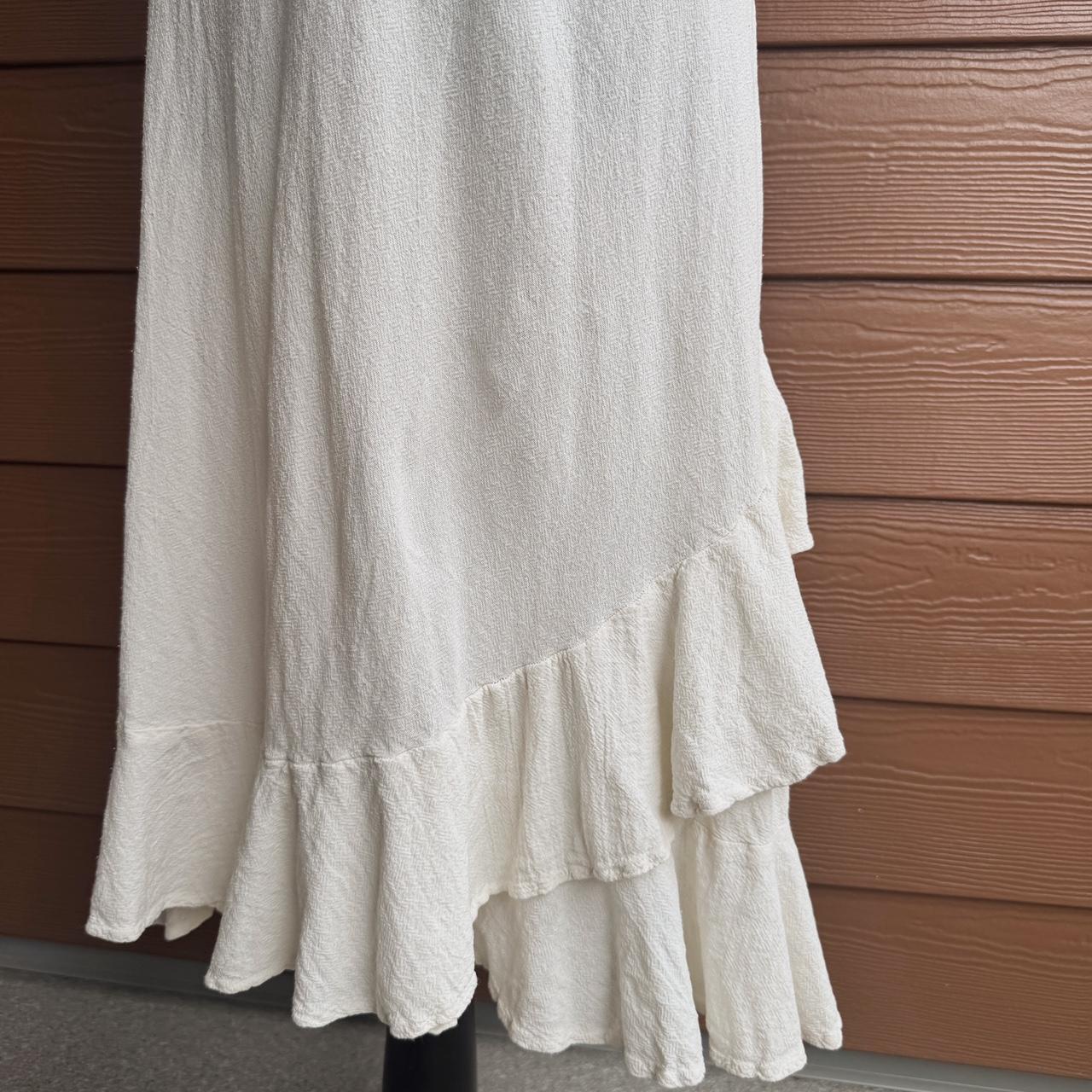 Cotton boho ruffle maxi dress (M)