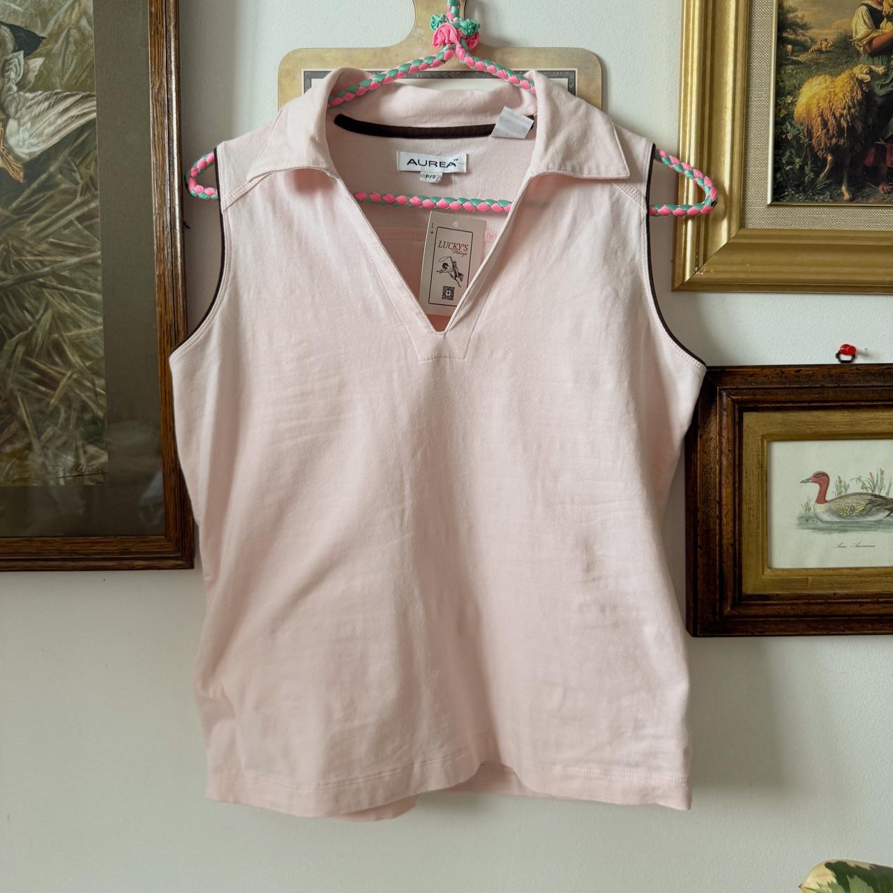 Soft pink polo tank top (S)