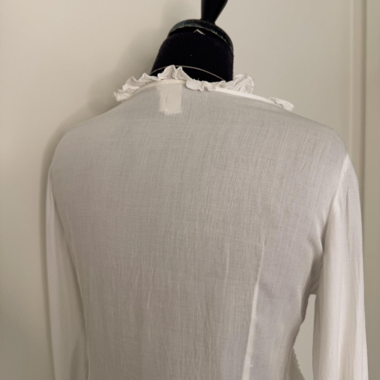 White cottage ruffle lace blouse (M)