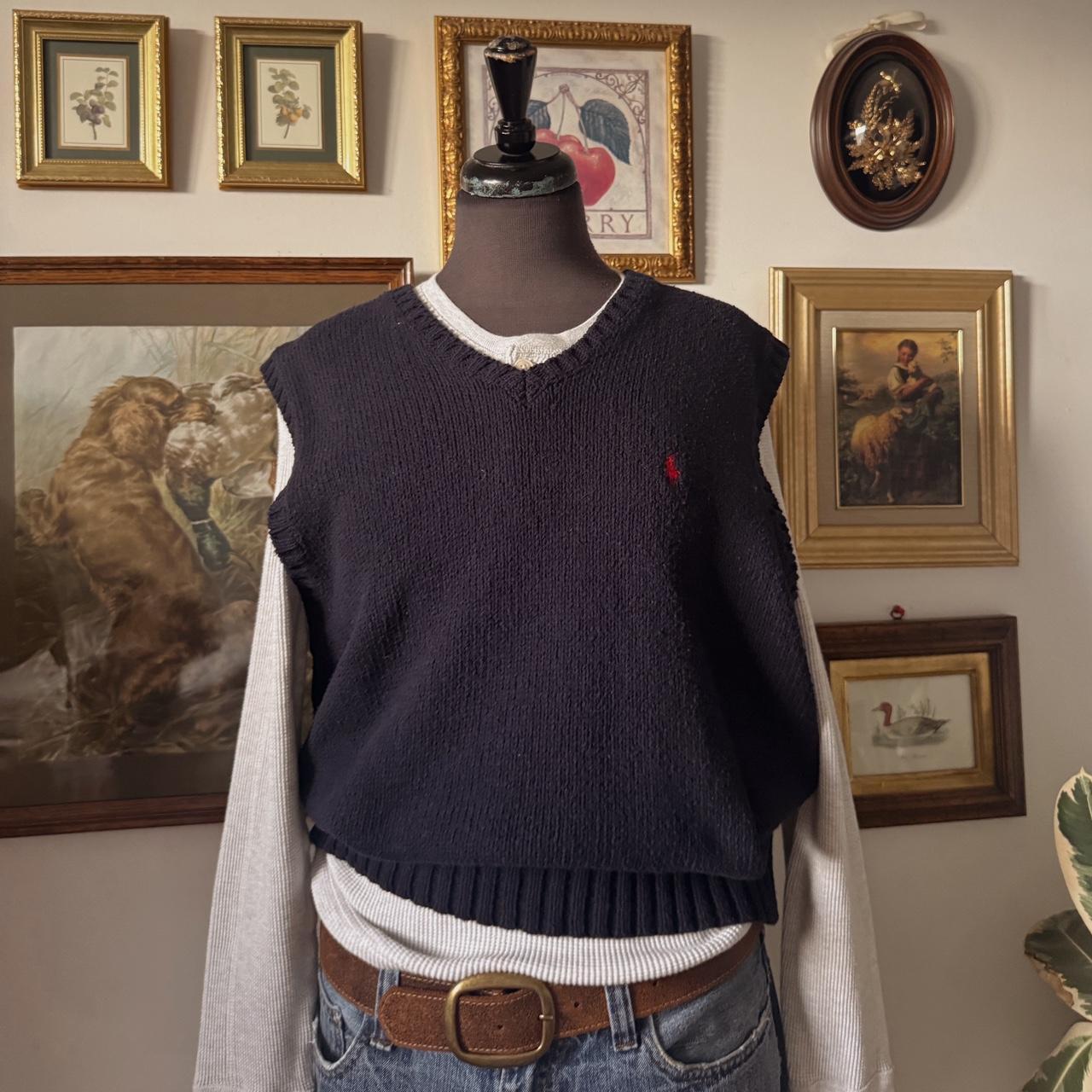 Ralph Lauren navy knit vest (L)