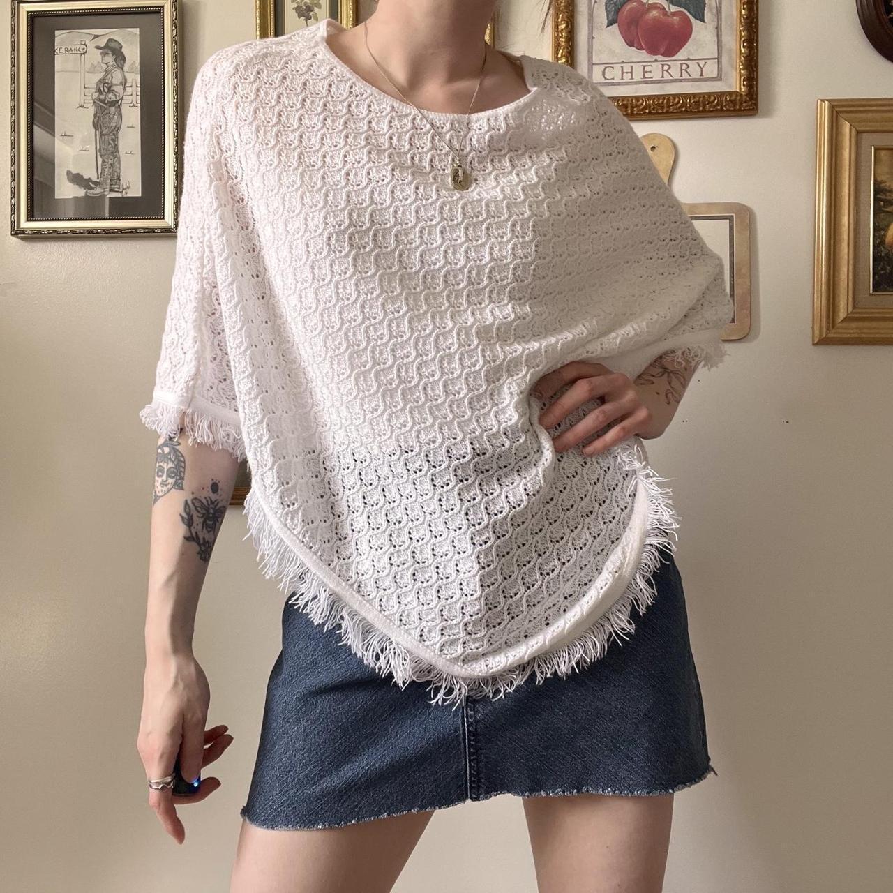 Boho knit poncho