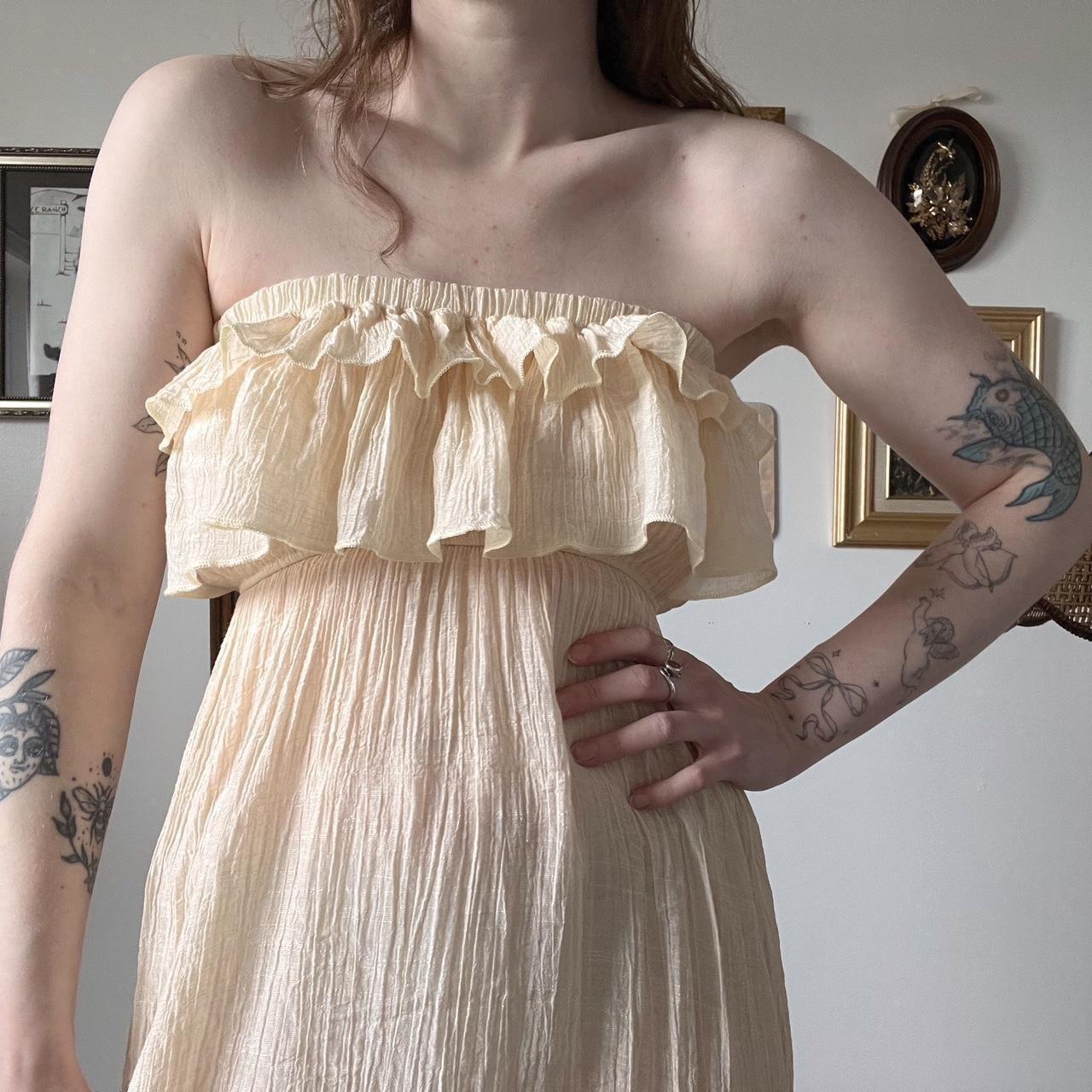 Vintage ruffle mini dress (S)