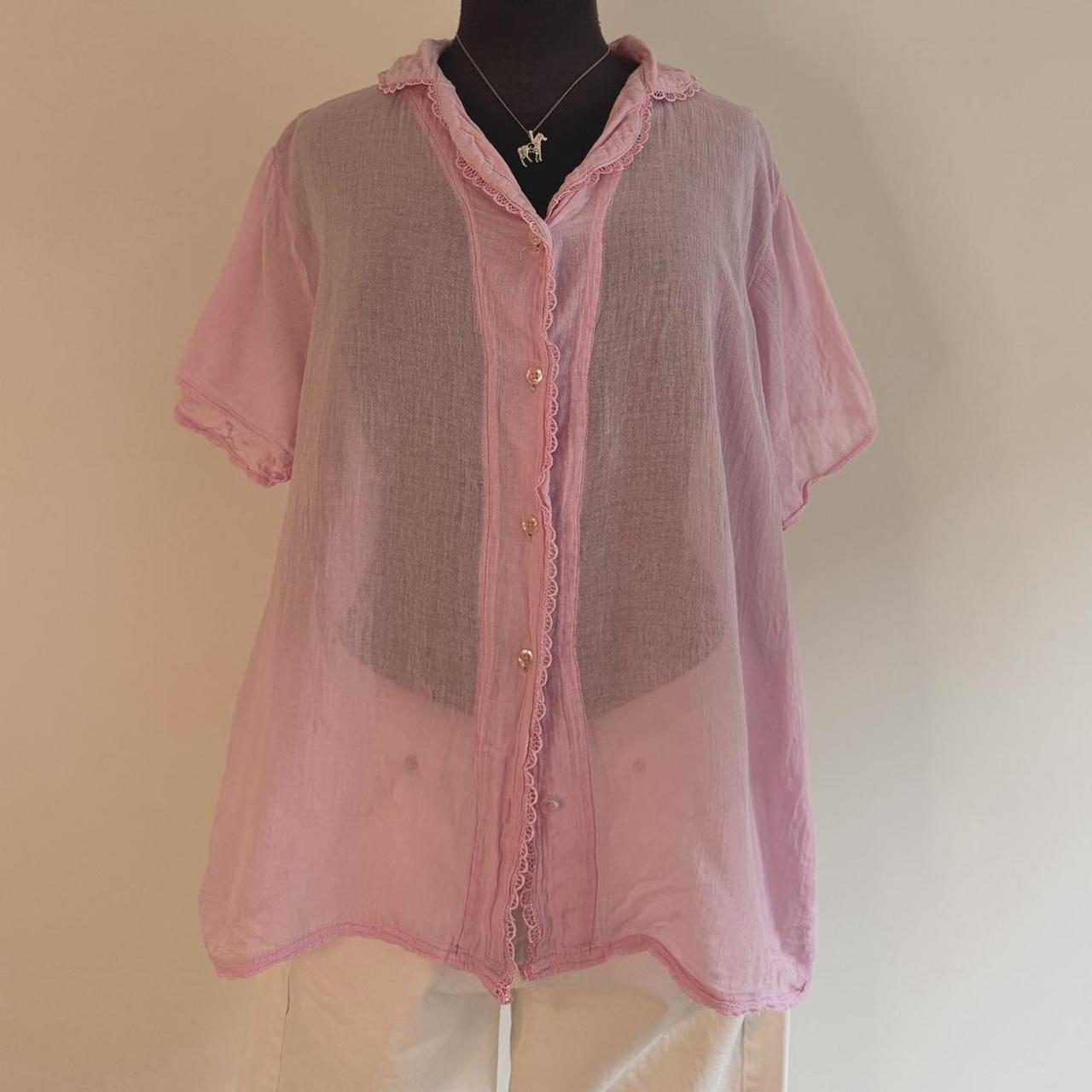 Pink cotton button up (XL)