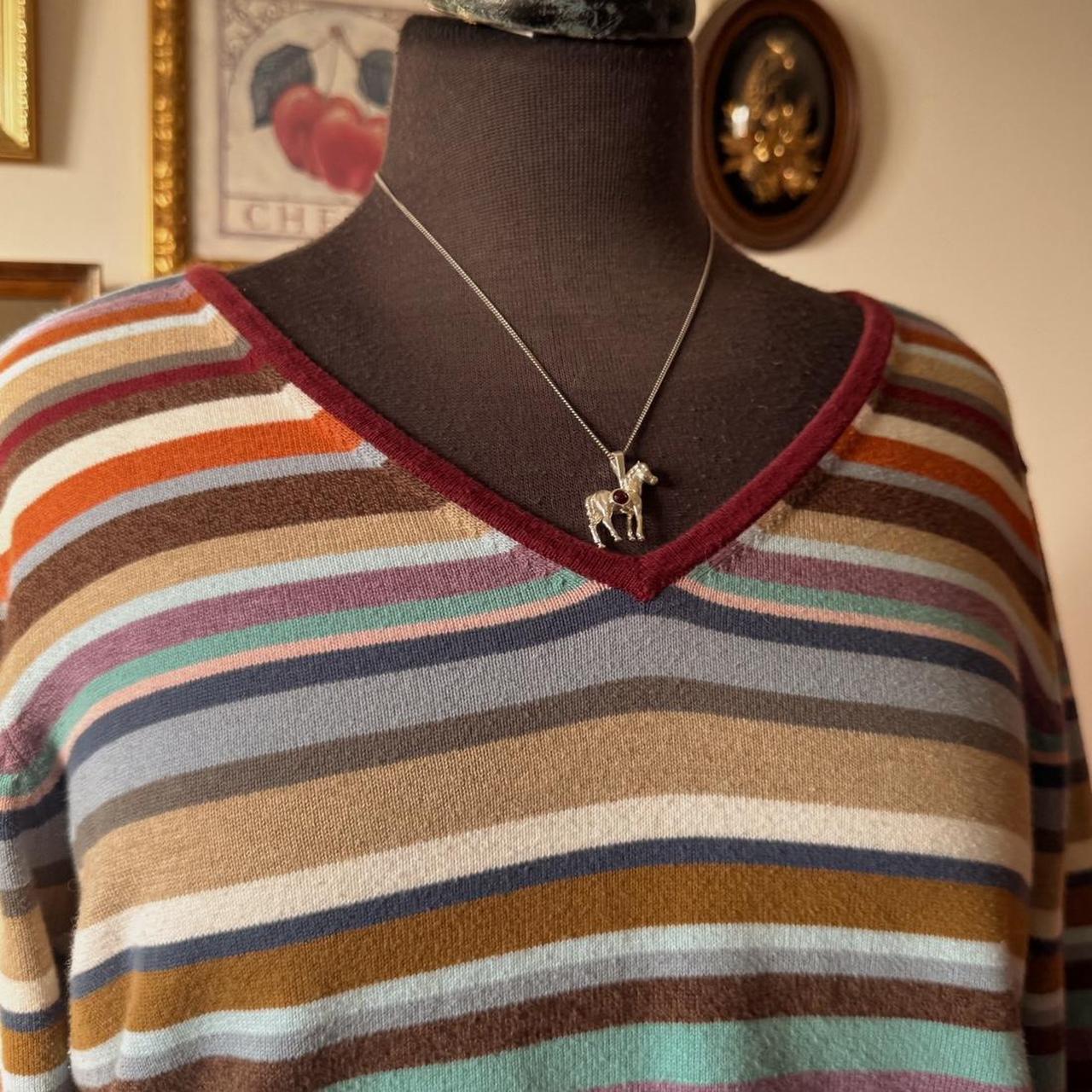 Y2K multi striped knit sweater (L)