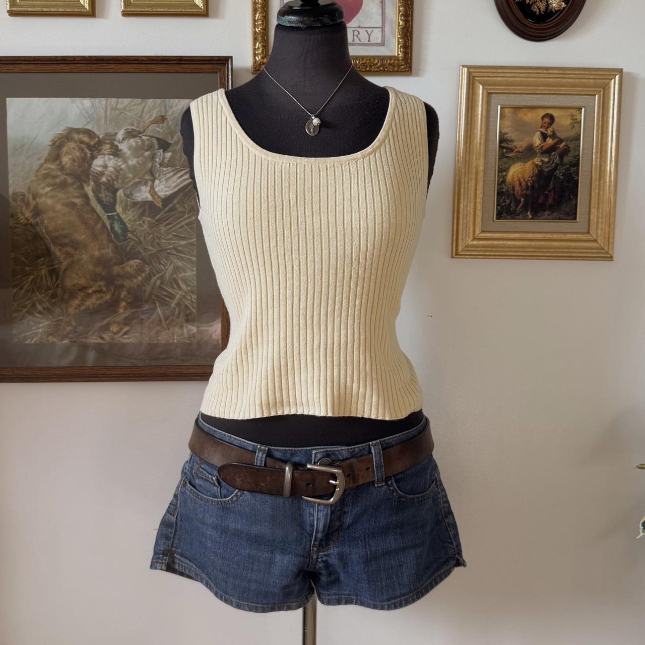 Butter yellow knit tank top (S)