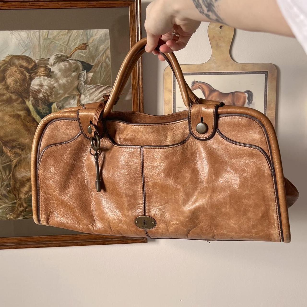 Fossil leather satchel bag