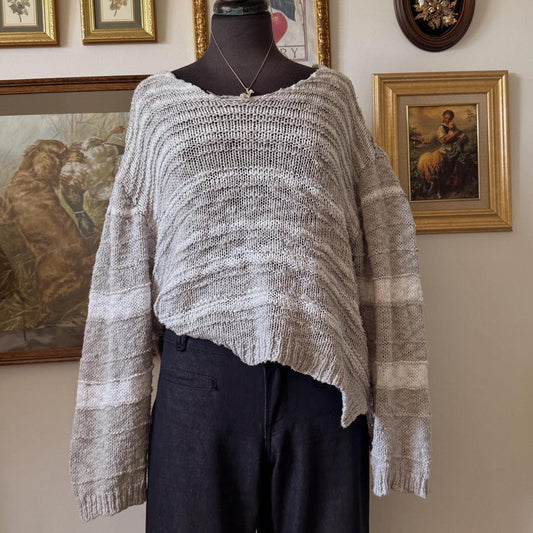 Grey slouchy knit sweater (M)