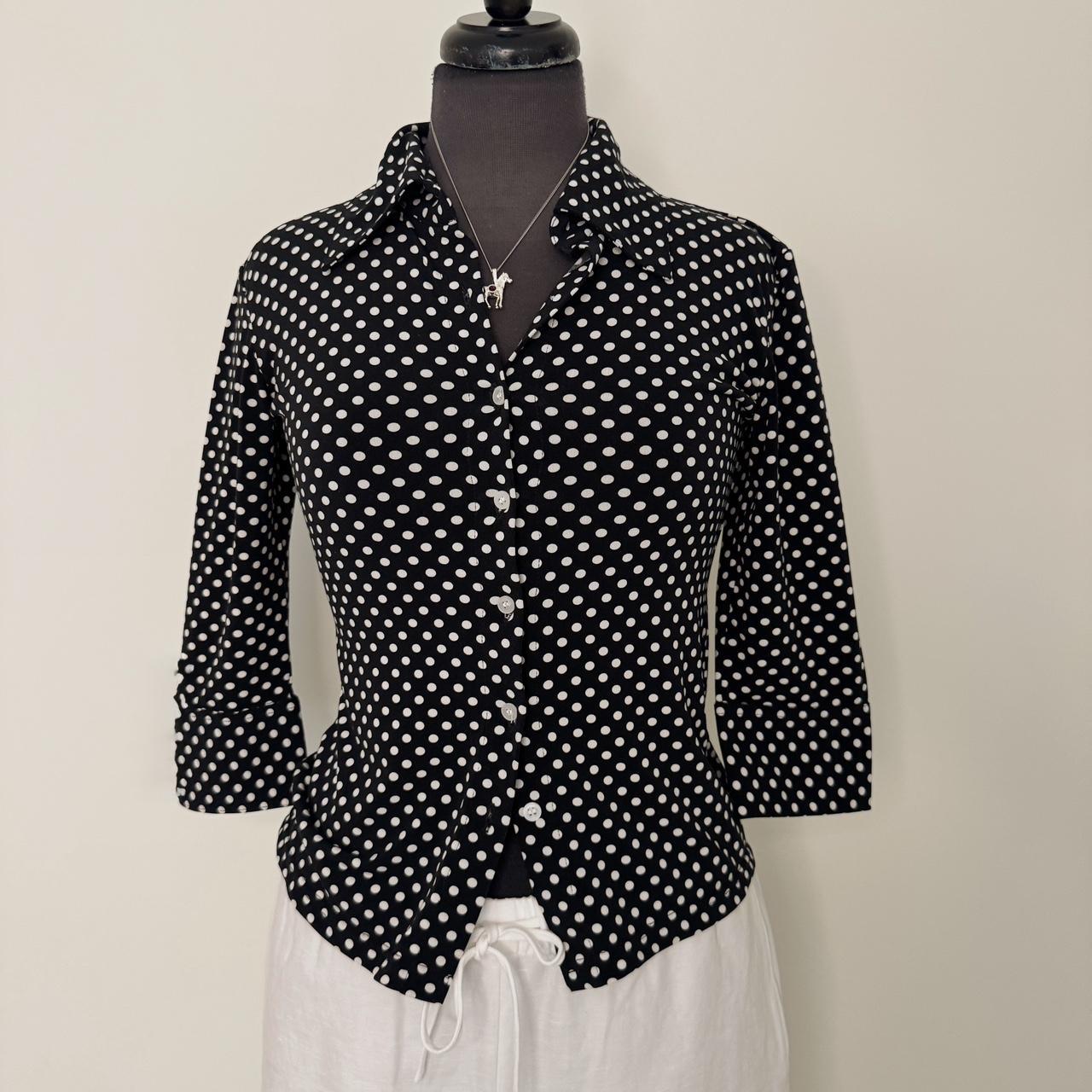 Polka dot 3/4 sleeve top (M)