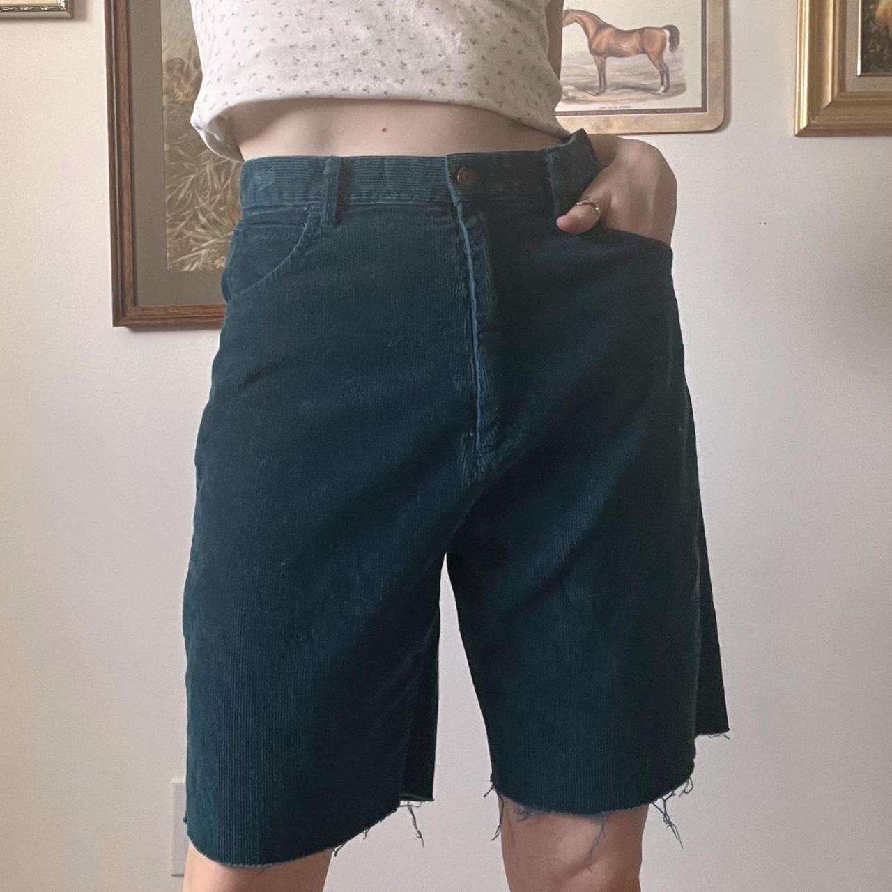 Dark jade corduroy shorts (30")