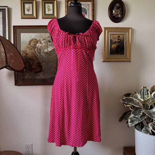 Y2K polka dot midi dress (L)