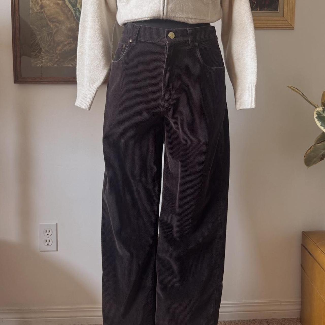 Black baggy corduroy trousers (32")