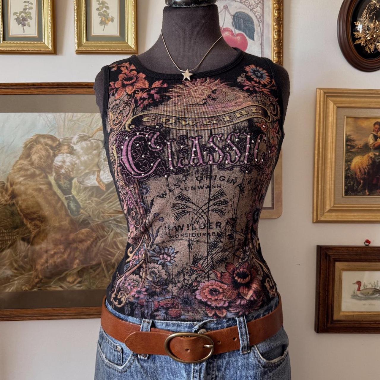 Vintage cowgirl crop tank (S)
