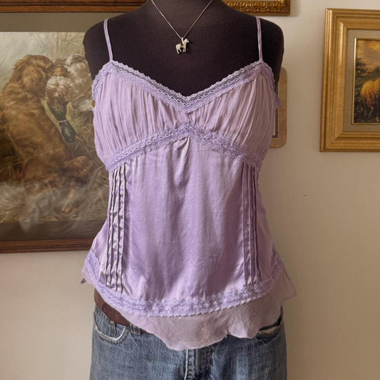 Lavender lace cami top (L)