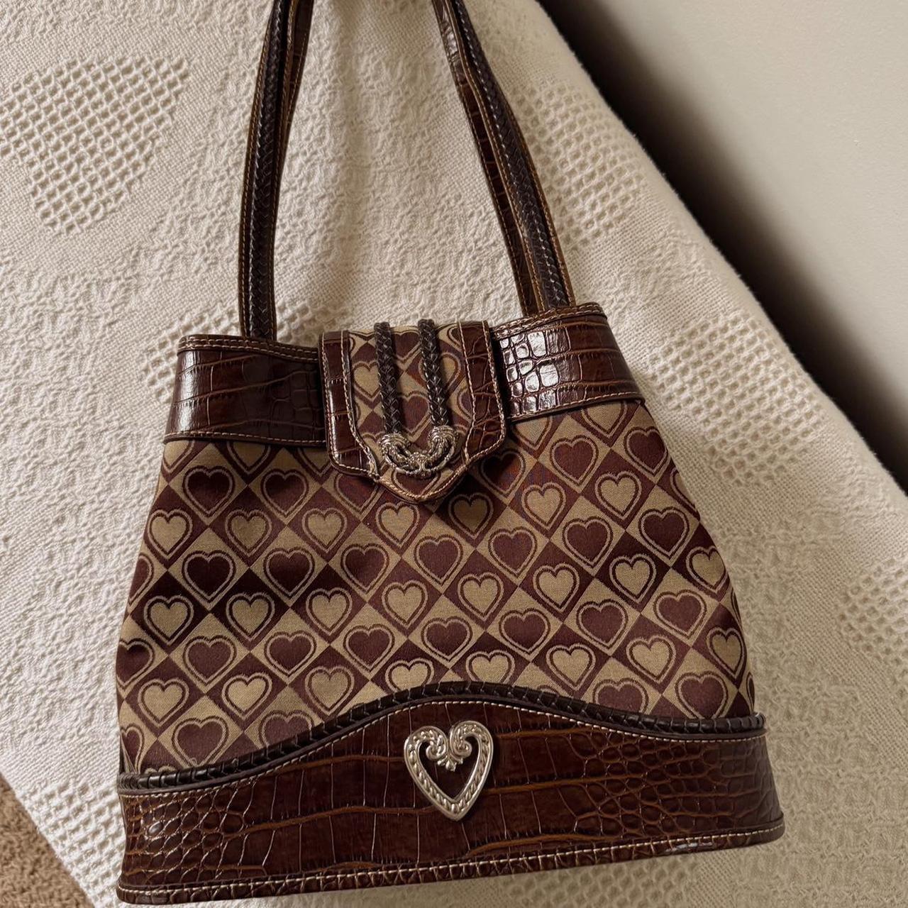 Brown hearts vintage bag