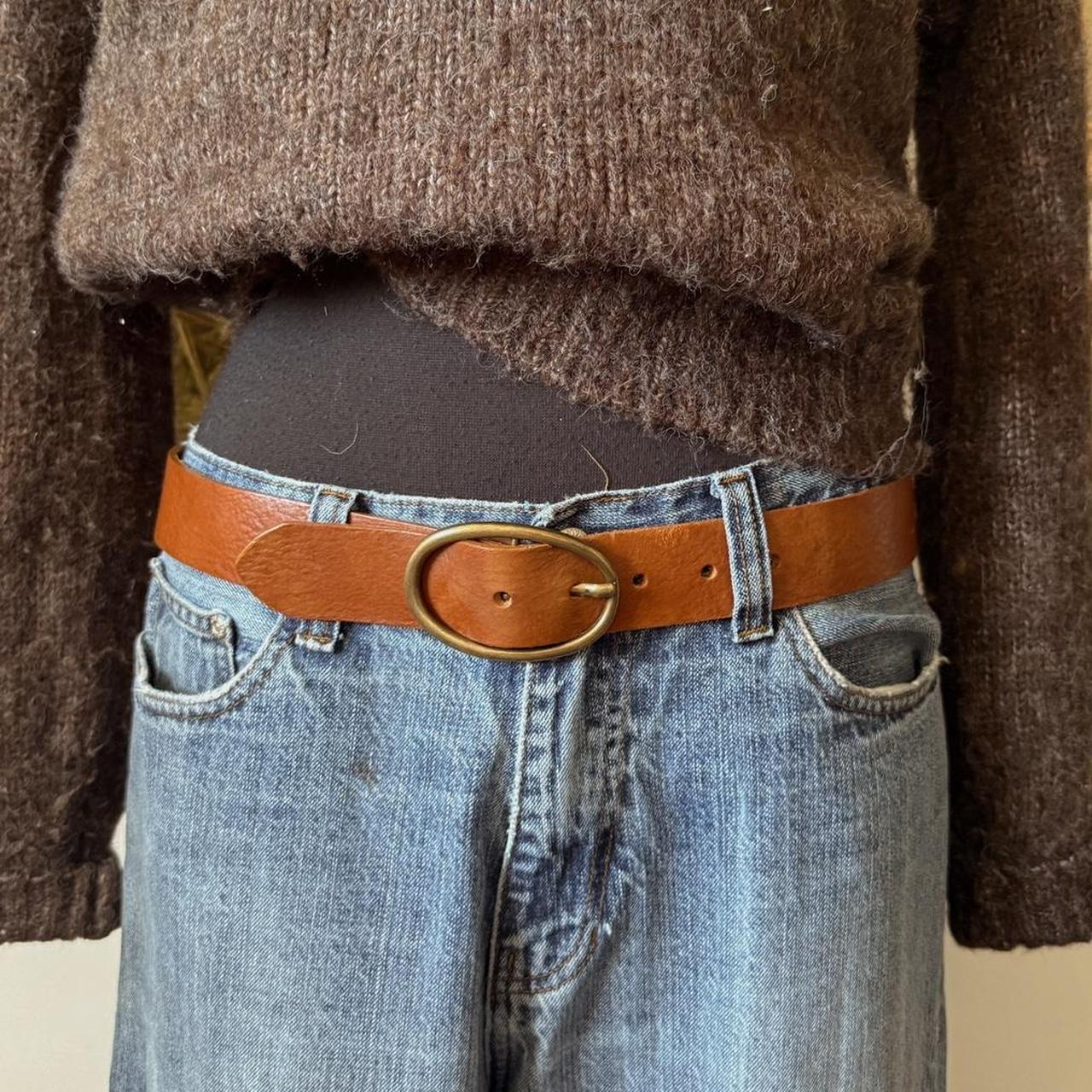 Brown leather vintage belt