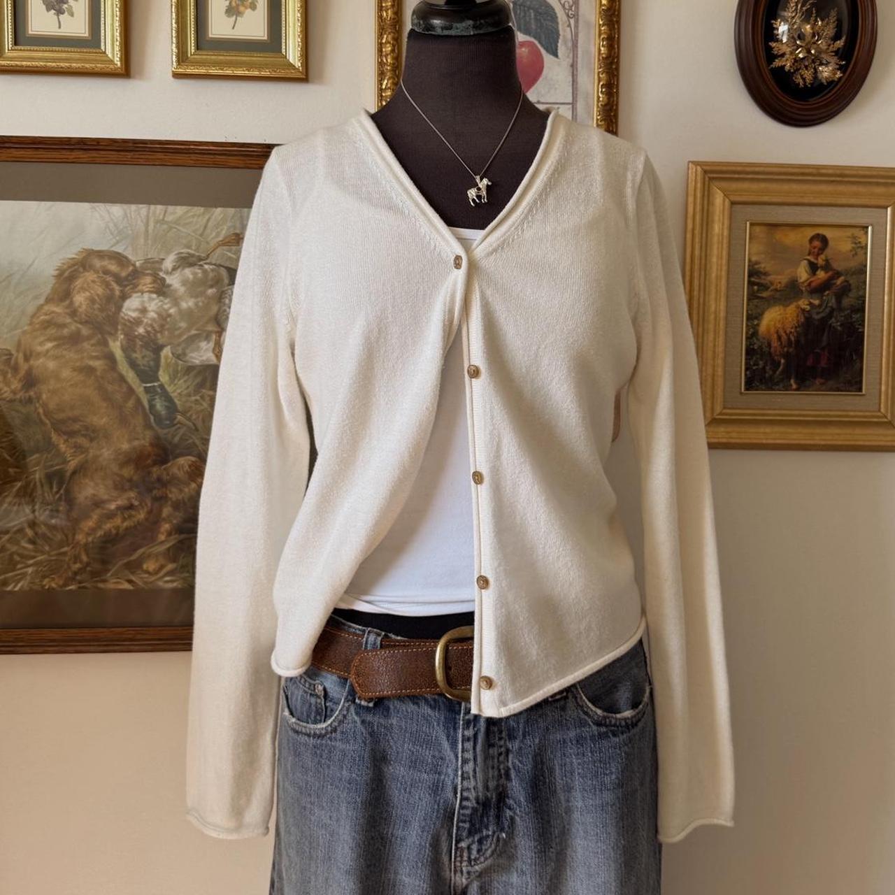 Cream knit cardigan (S)