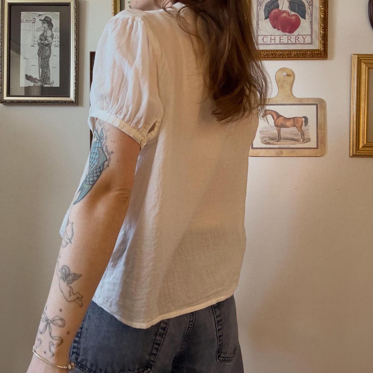 White cottage button up (XS)