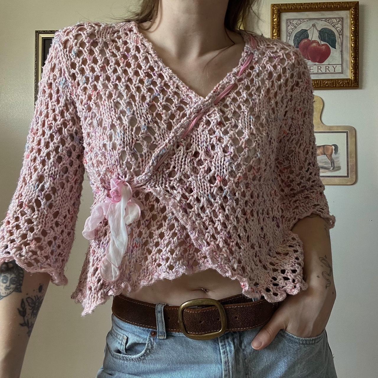 Pink crochet fairy knit (S)