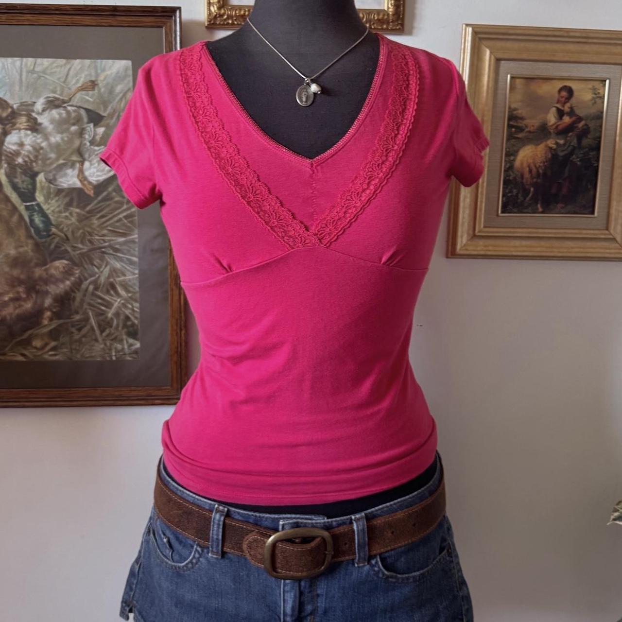 Watermelon pink baby tee (S)