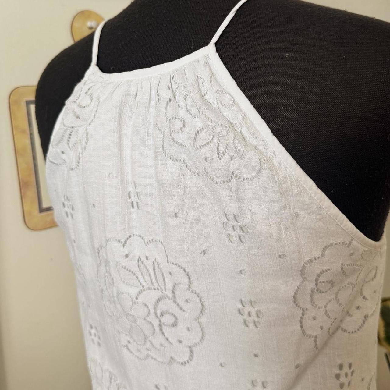 Whimsical floral white babydoll top (S)