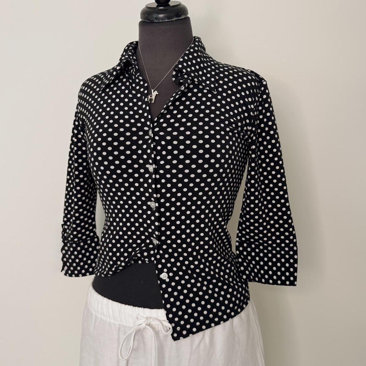 Polka dot 3/4 sleeve top (M)