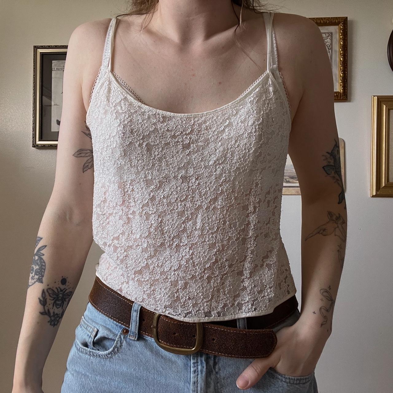 Cream lace 90's cami (S)