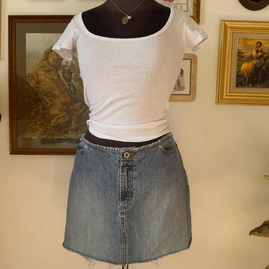 90s denim mini skirt (29")