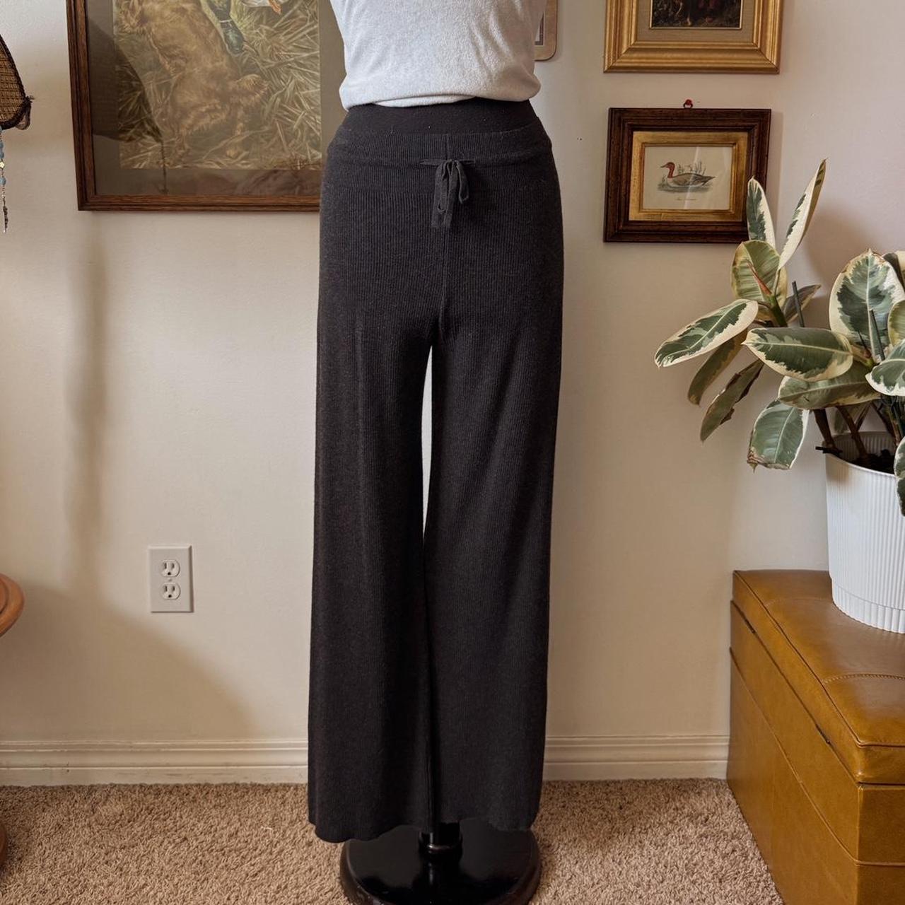 Charcoal grey ribbed lounge pants (S)