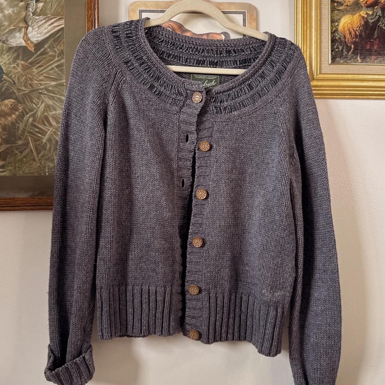 Soft navy knit cottage cardigan (M)
