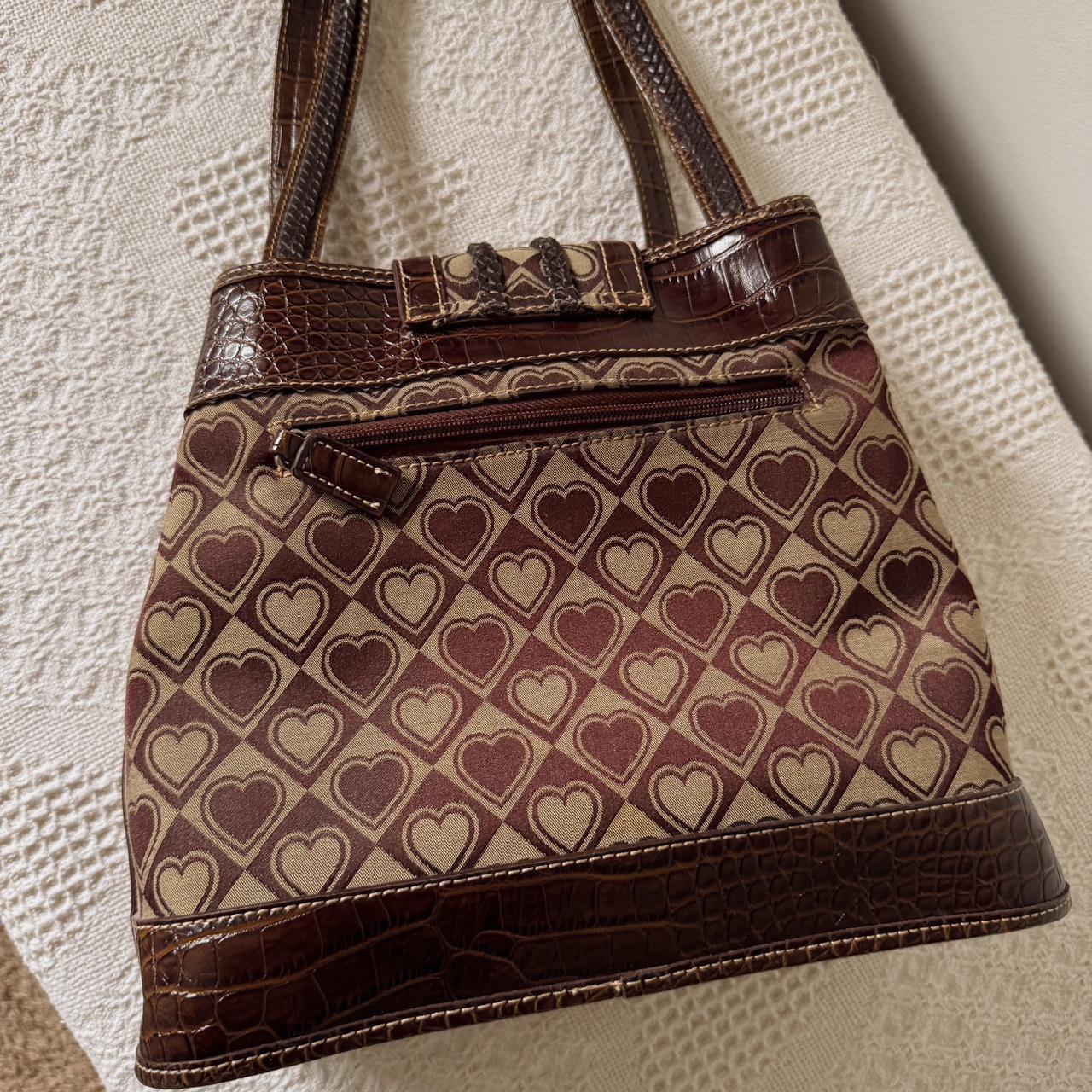 Brown hearts vintage bag