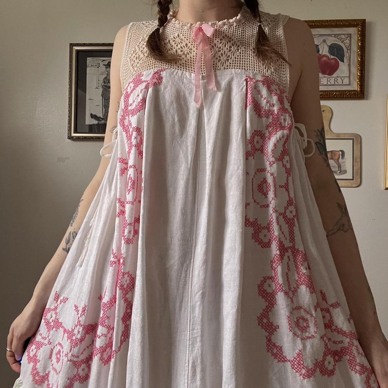 Vintage linen tablecloth dress