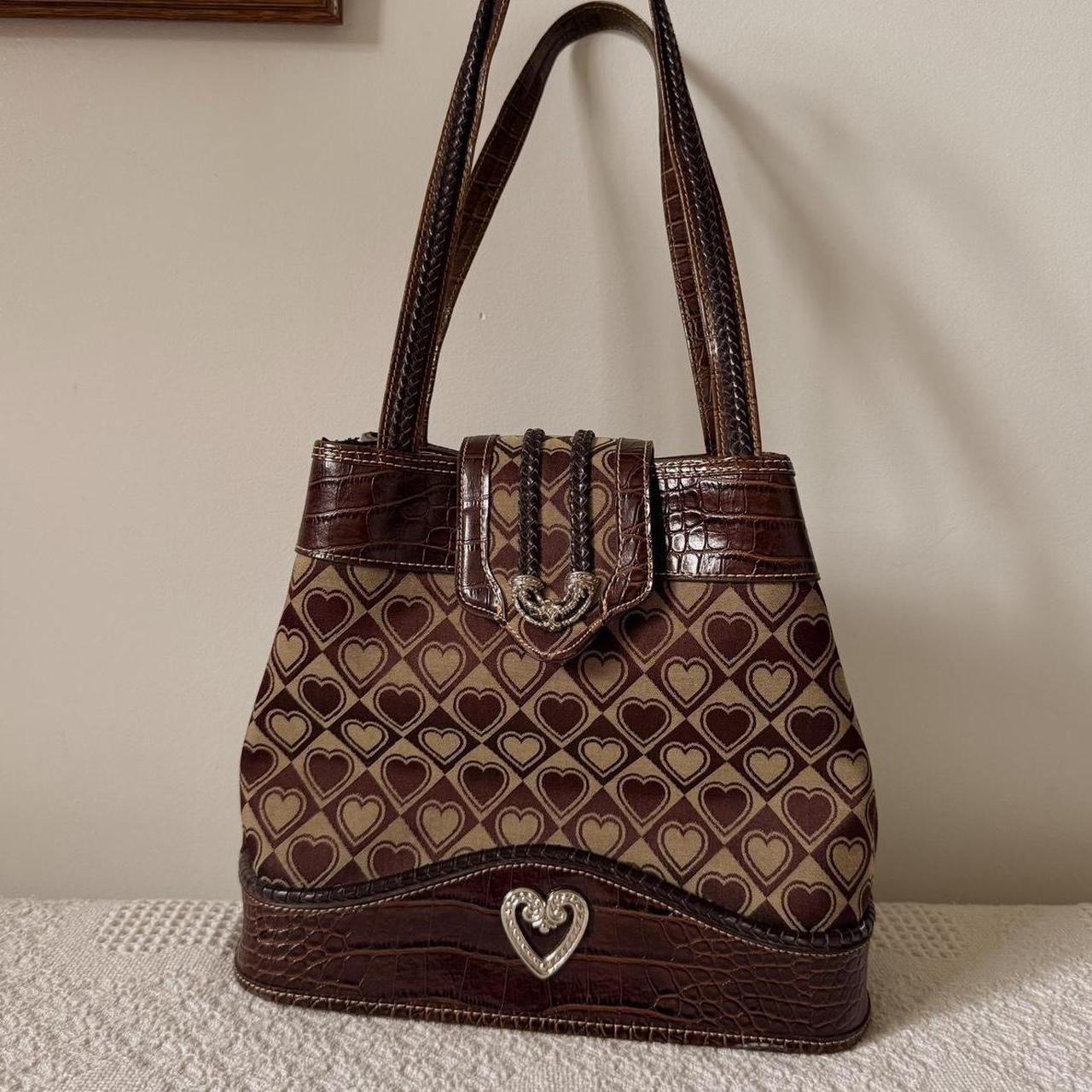 Brown hearts vintage bag
