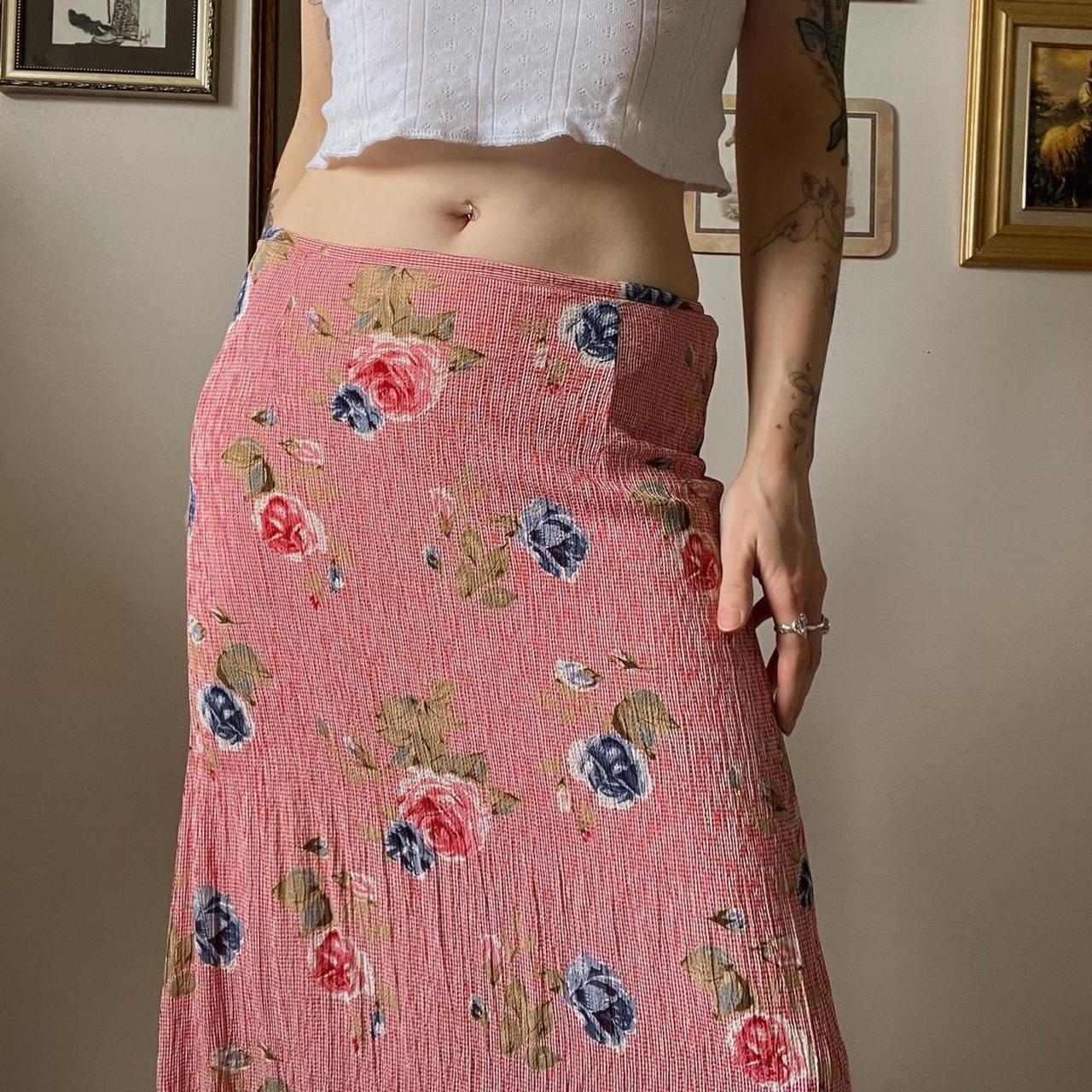 90s gingham maxi skirt (S)